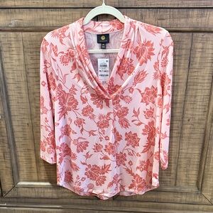 JM Collection Women’s Floral Pink Top Size M